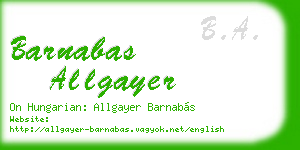 barnabas allgayer business card